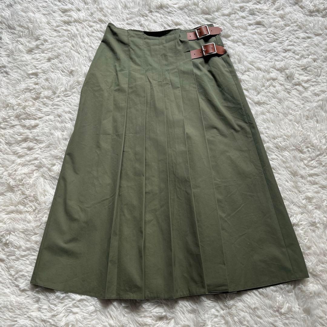 【美品】オニールオブダブリン ロングラップスカート ピン付き コットン