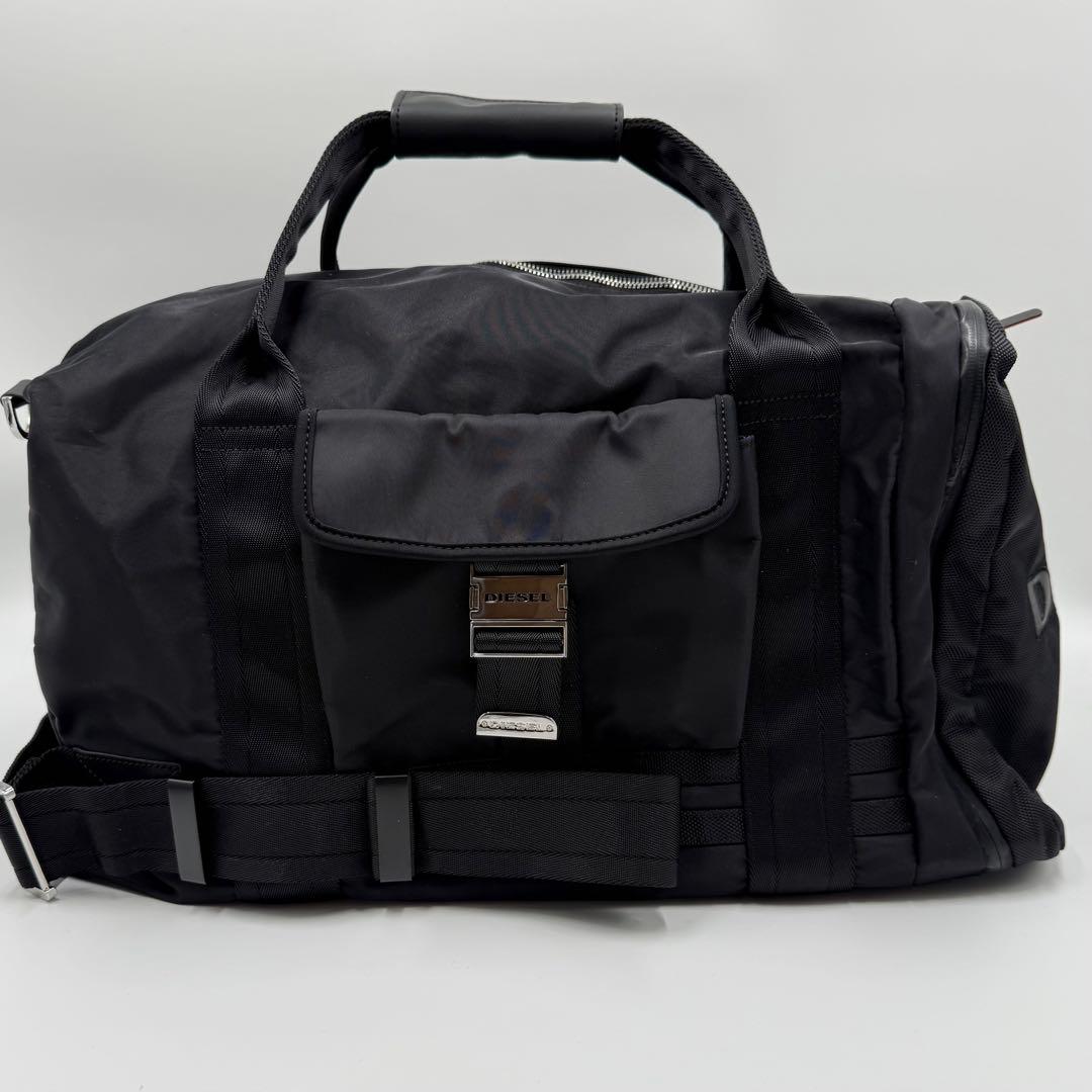 未使用級✨ DIESEL ボストンバッグ 大容量 2way メタル金具 黒