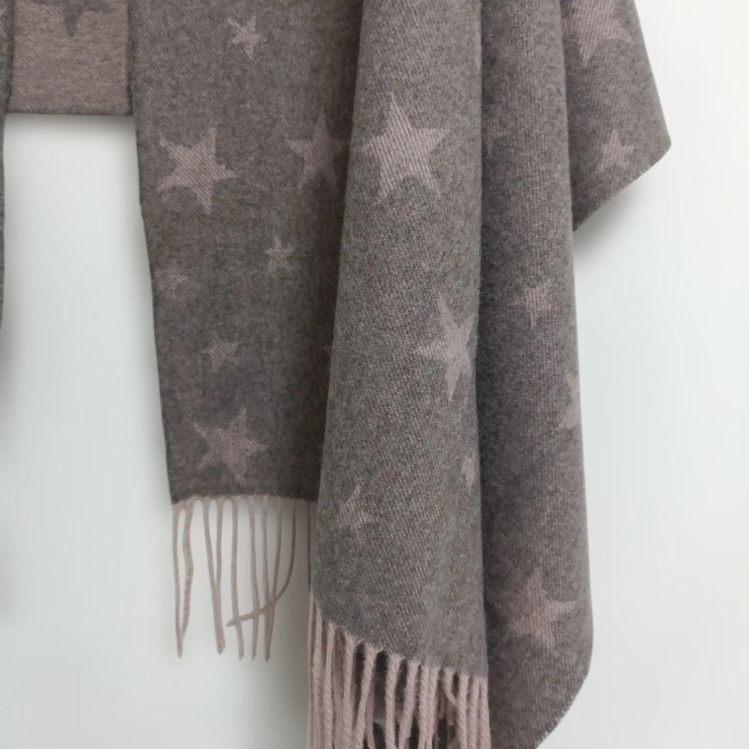 ダーマコレクション カシミヤストール 大判 スター総柄 美品