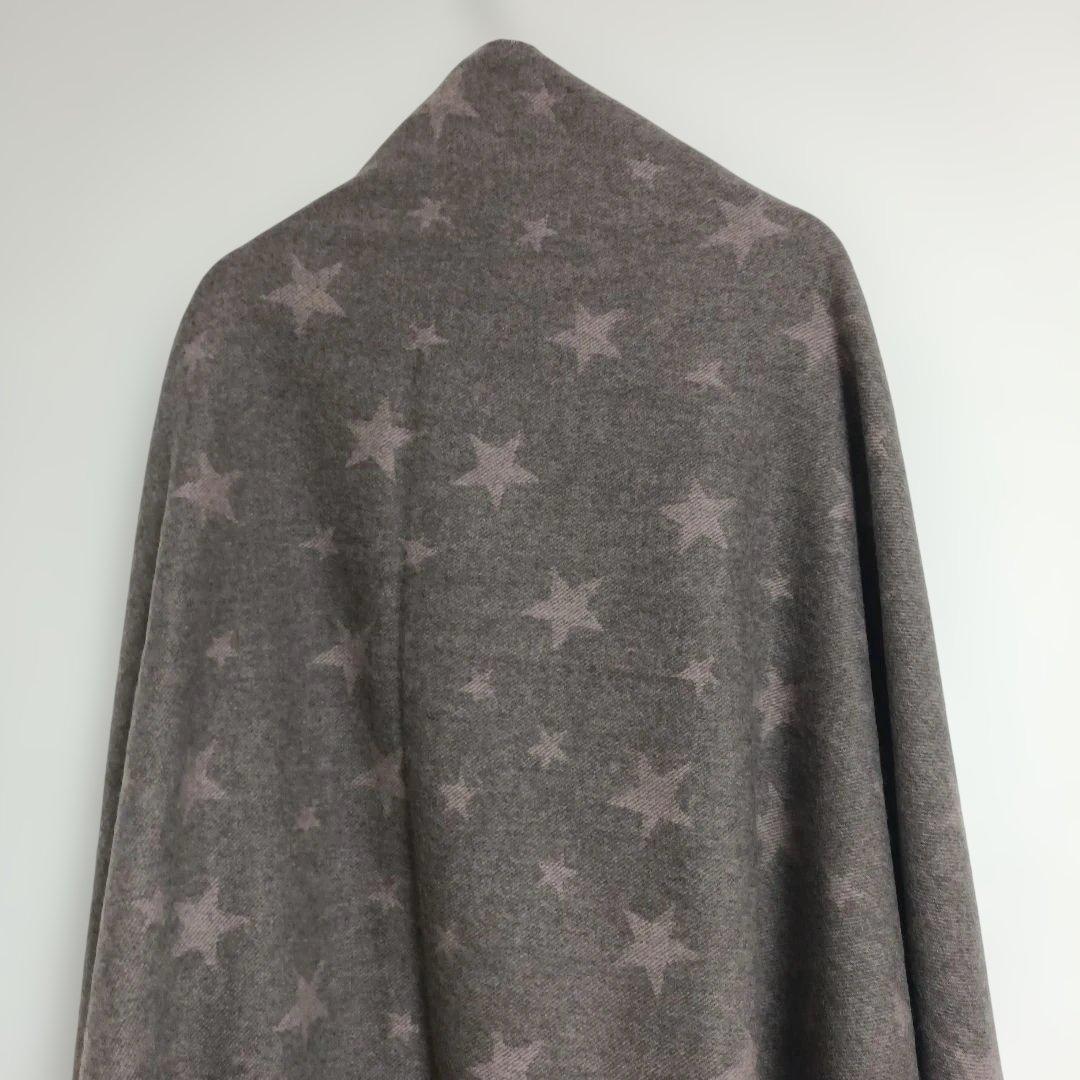 ダーマコレクション カシミヤストール 大判 スター総柄 美品