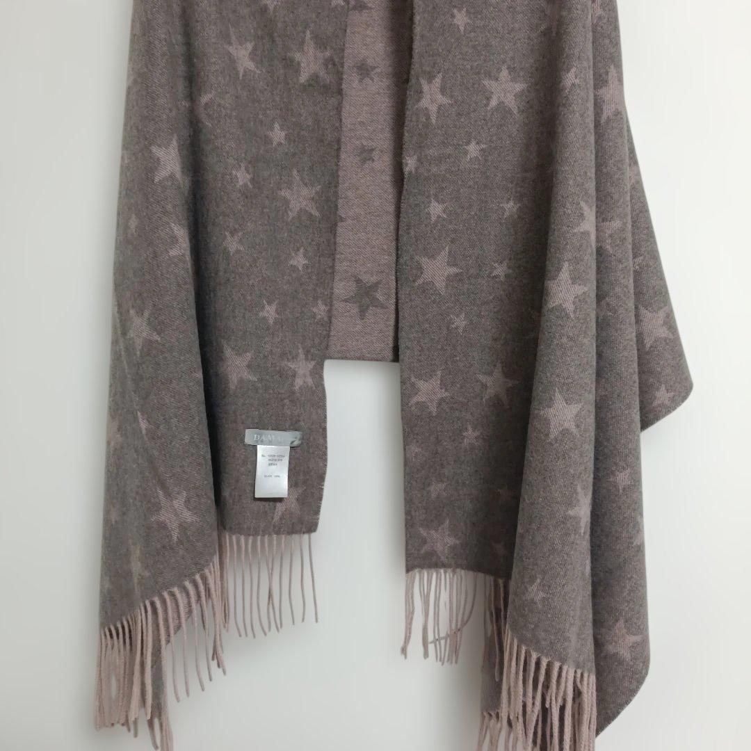 ダーマコレクション カシミヤストール 大判 スター総柄 美品