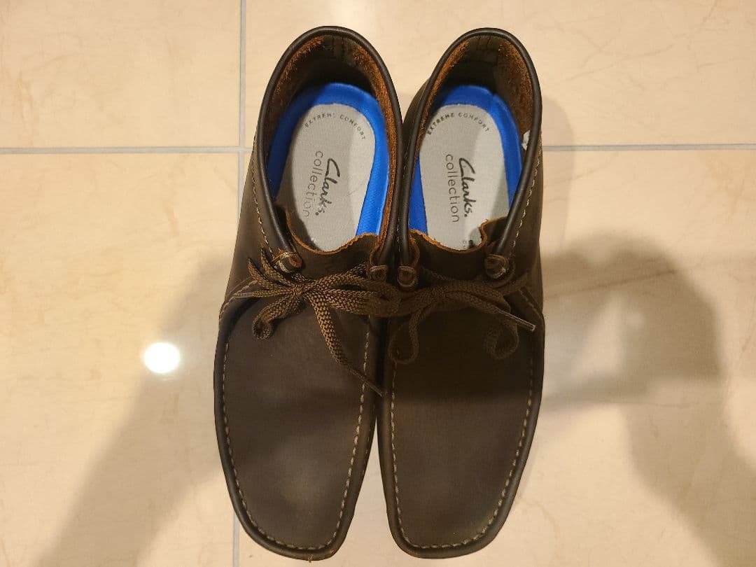 Clarks レザー　ワラビー モカシンブーツ　ビーズワックス