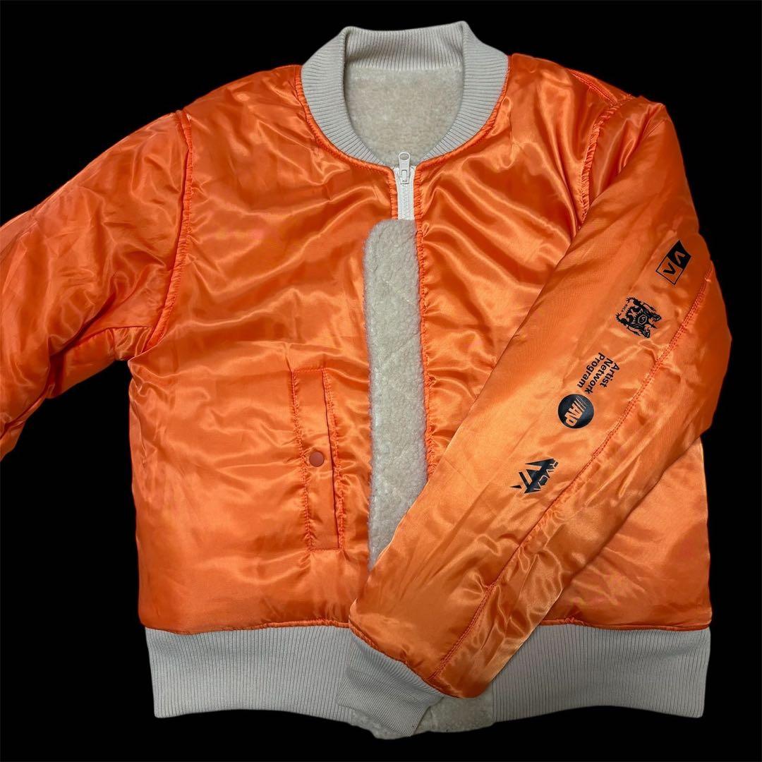 RVCA リバーシブル　ジャケット ホワイト　オレンジ　ボア　XS
