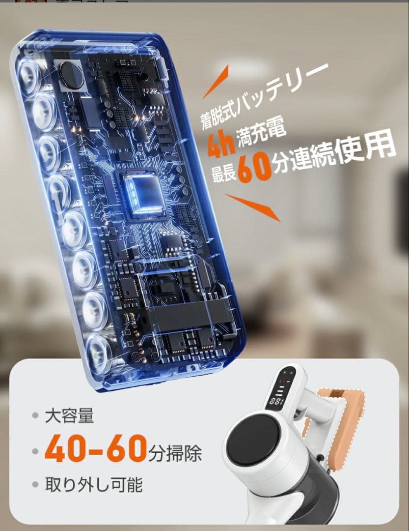2025年最新掃除機コードレス超強力吸引&LED液晶ディスプレイ定価31800円