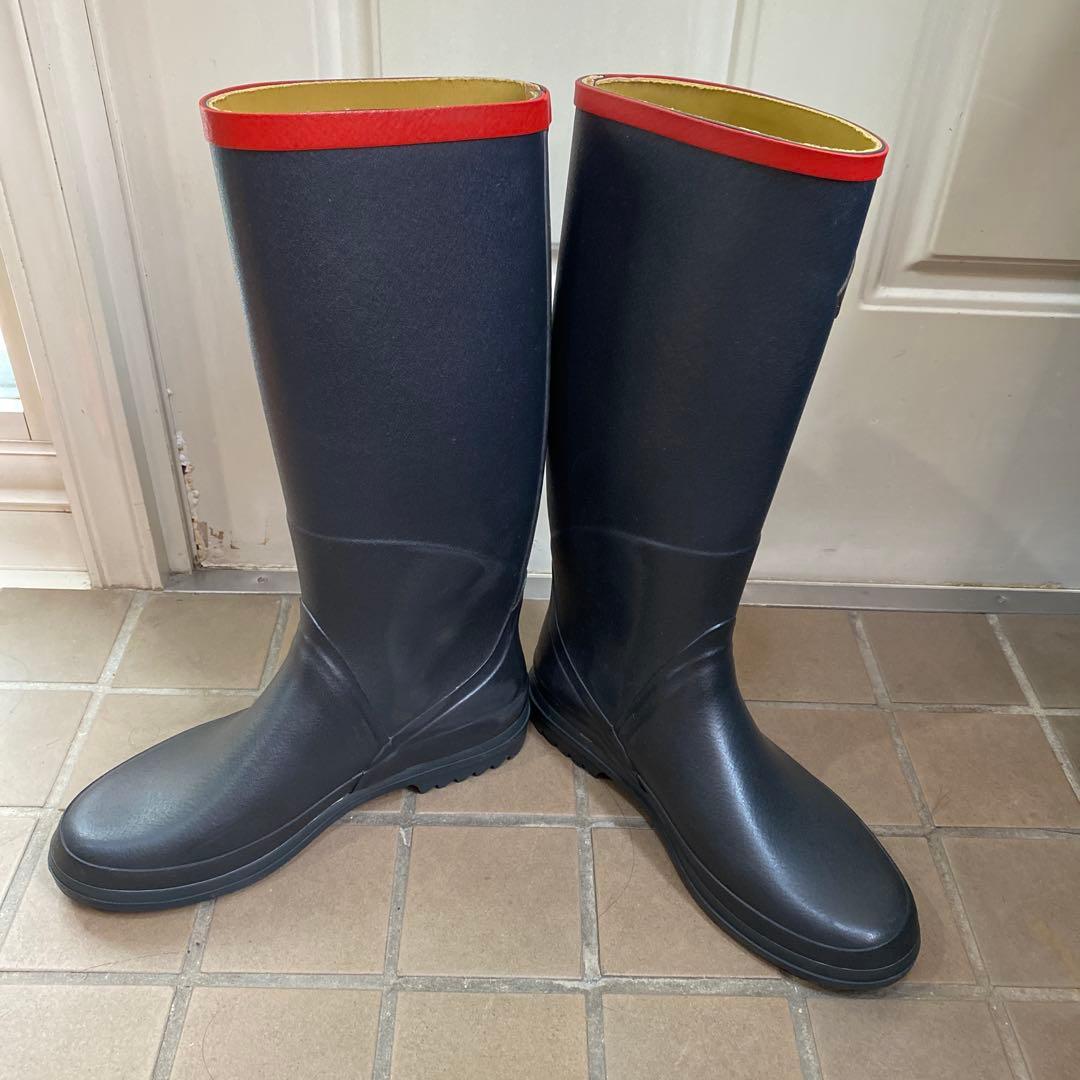 AIGLE ネイビー/レッド 長靴　レインブーツ　39