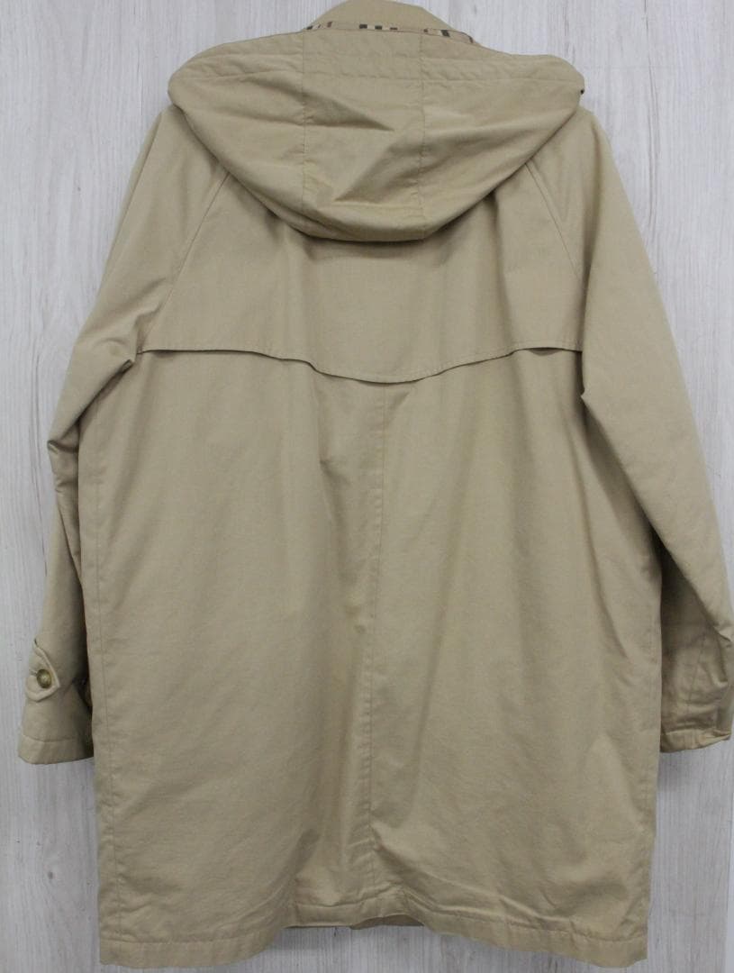 ▲Burberry LONDON ポリコットン混　フーディコート モッズコート