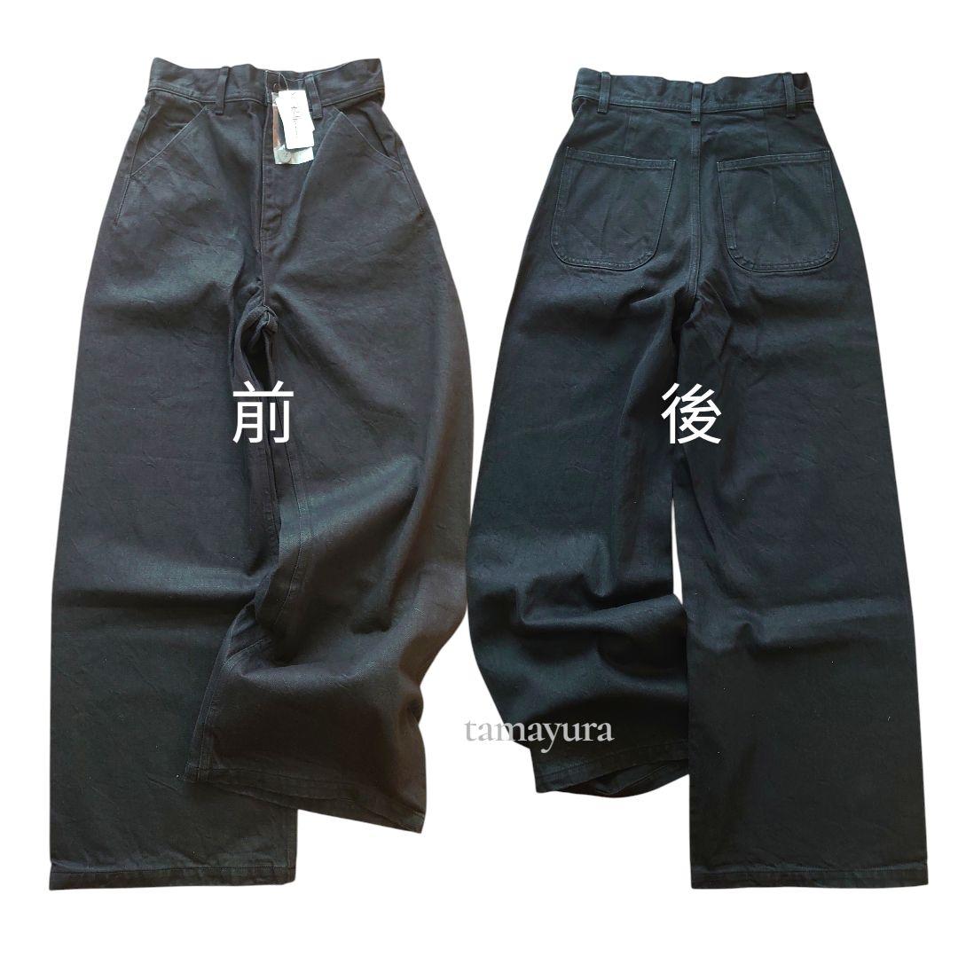 新品 24SS ロンハーマン/ハイライズワイドパンツ バギー デニム 黒 S