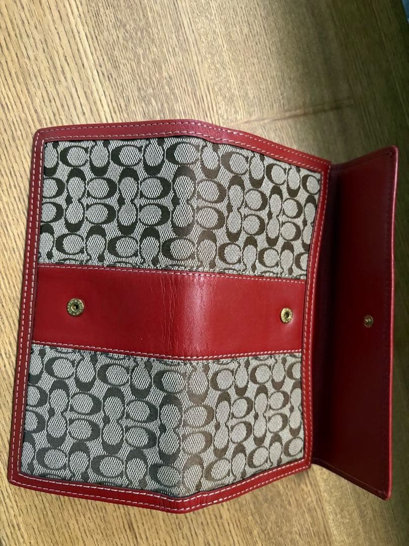 COACH 三つ折り財布 レッド