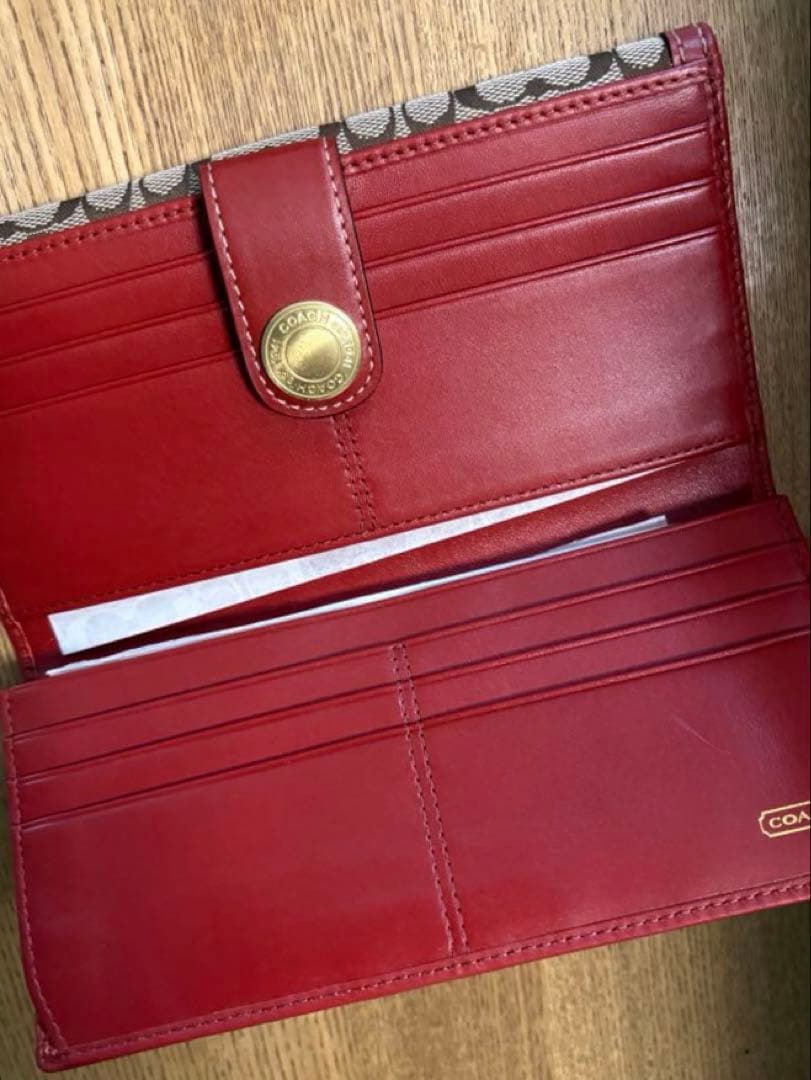 COACH 三つ折り財布 レッド