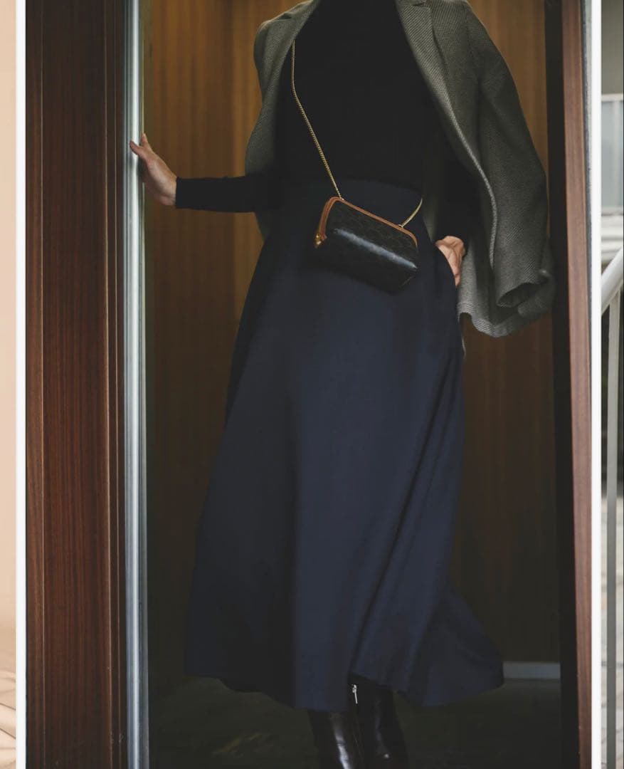 IVY I'M NAVY Flared Skirt 紺　フレアスカート Aライン