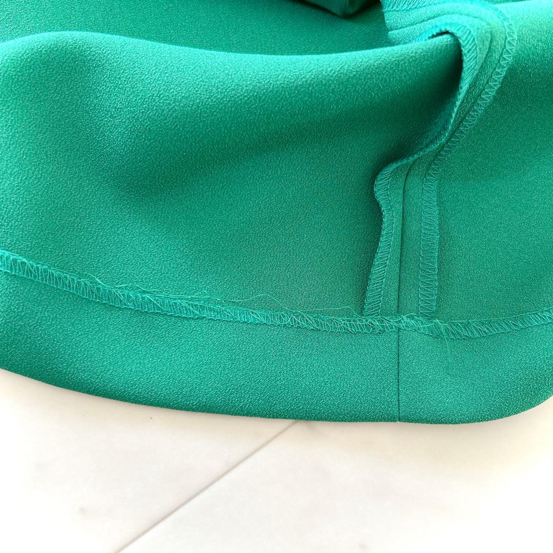 美品 アドーア ADORE ミドルジョーゼット ワンピース グリーン