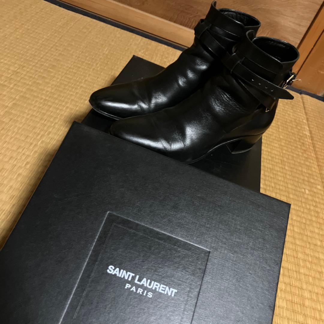 SAINT LAURENT ブラックアンクルブーツ24.0