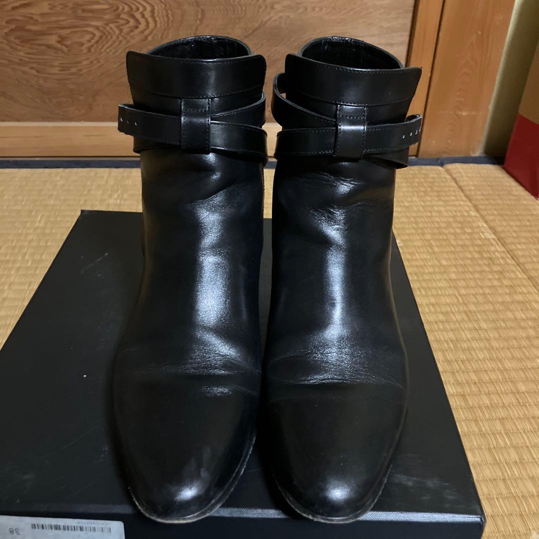 SAINT LAURENT ブラックアンクルブーツ24.0