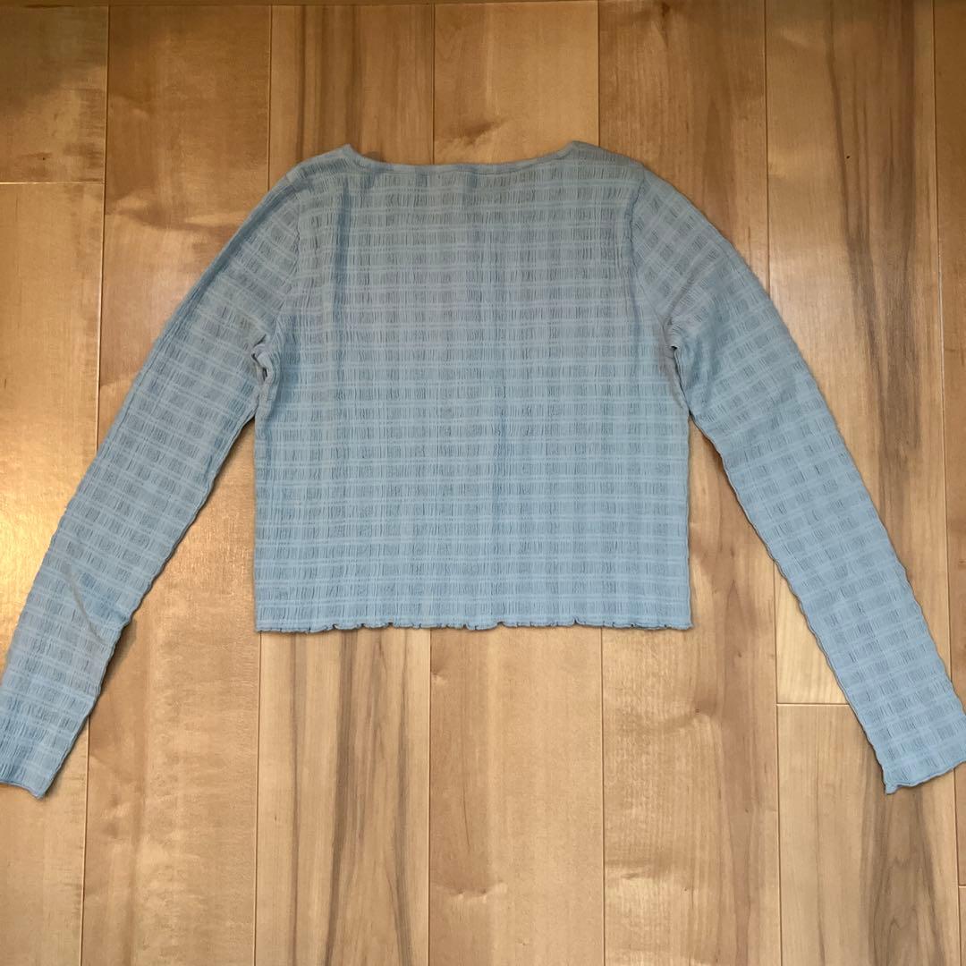 PUR 池田泉さん　shirring cardigan /blue
