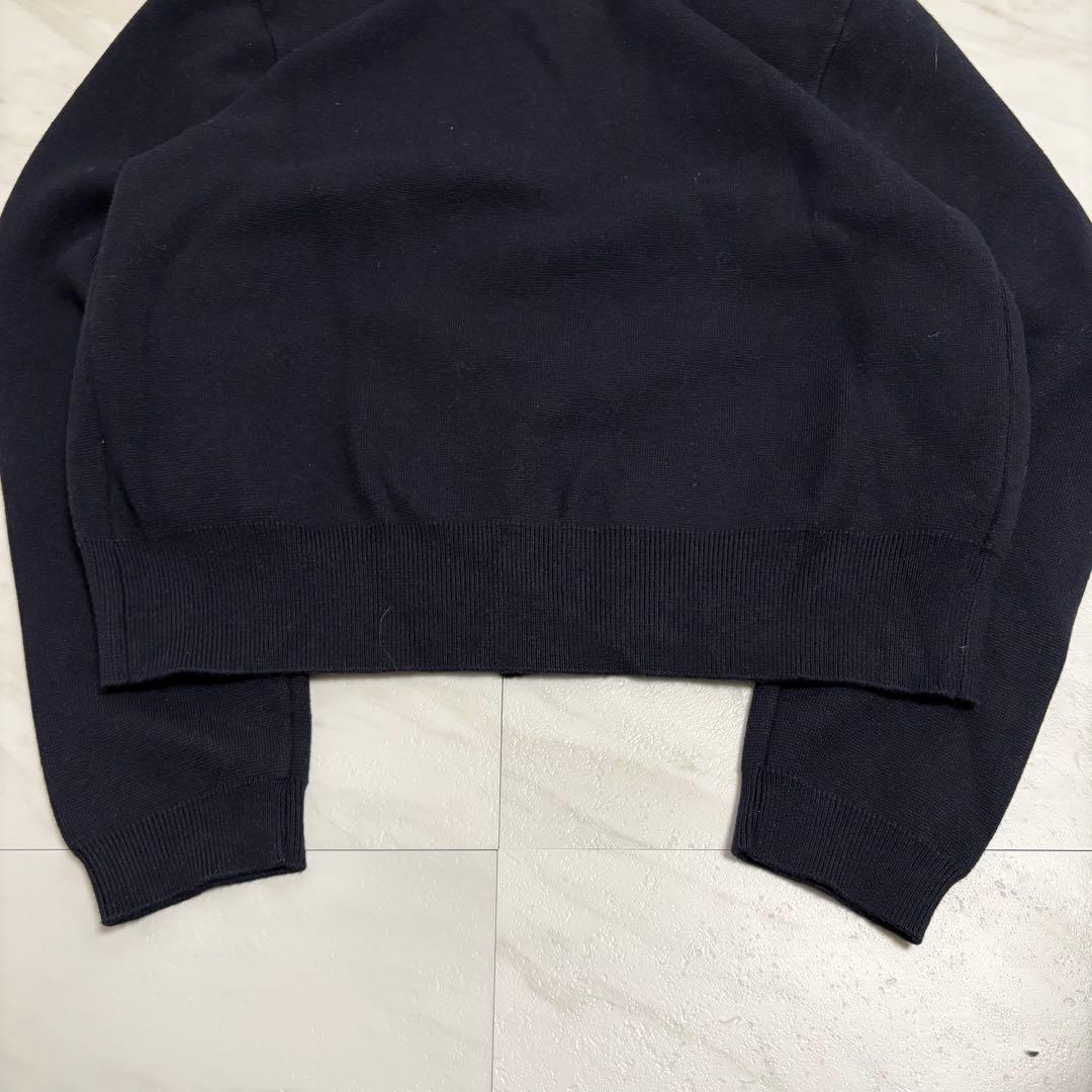 ZARA プレーンニットジャケット　カーディガン ネイビー ショート丈 紺