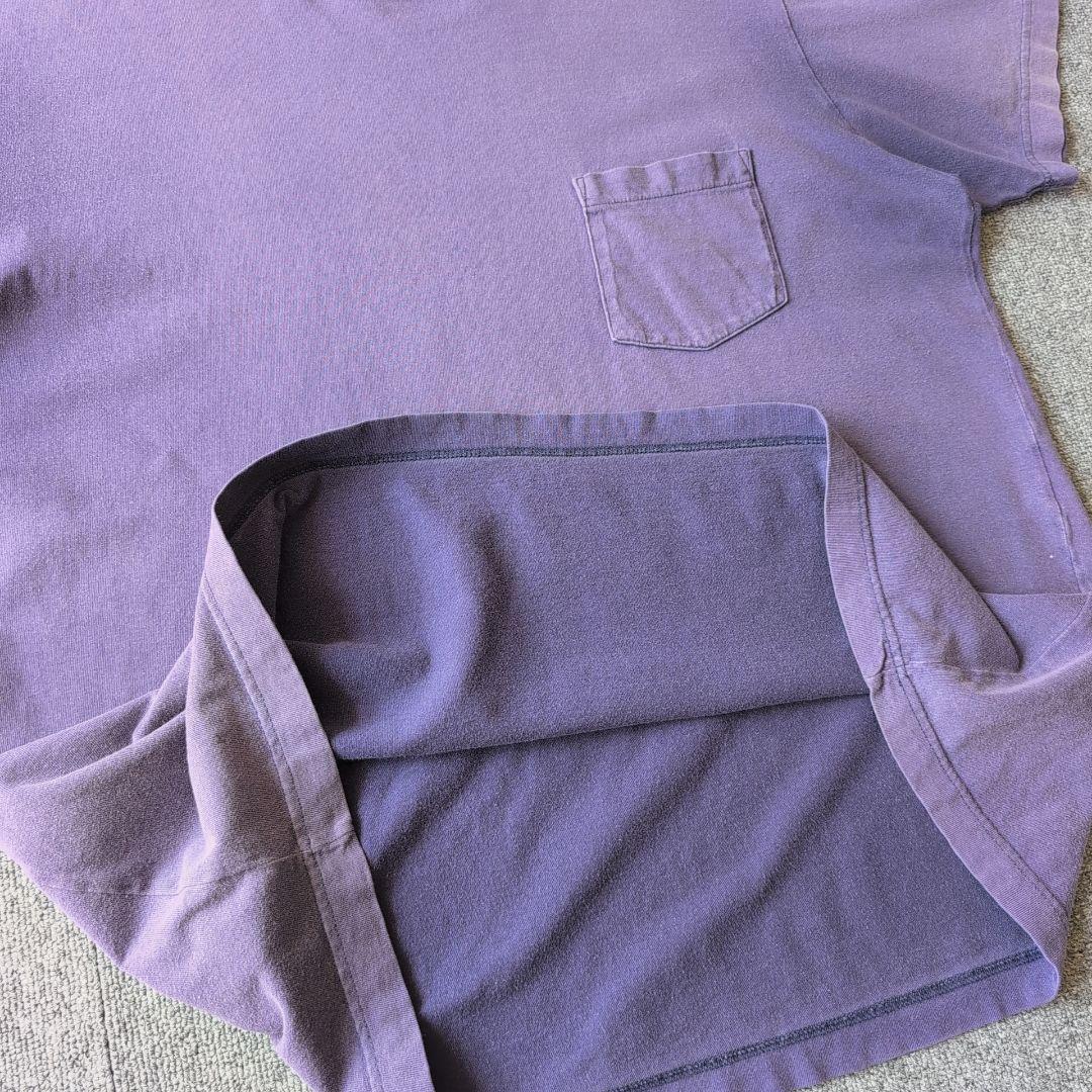 鬼フェード 90s J.CREW Tシャツ 茄子紺 無地 巨人タグ L オールド