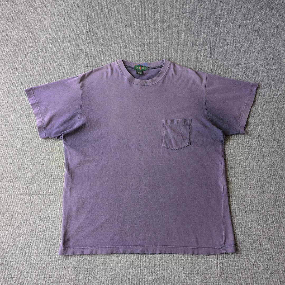 鬼フェード 90s J.CREW Tシャツ 茄子紺 無地 巨人タグ L オールド