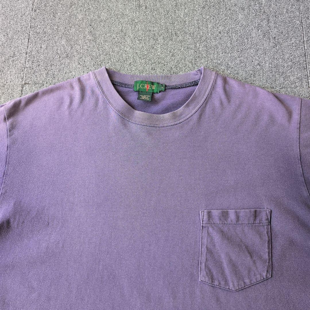 鬼フェード 90s J.CREW Tシャツ 茄子紺 無地 巨人タグ L オールド