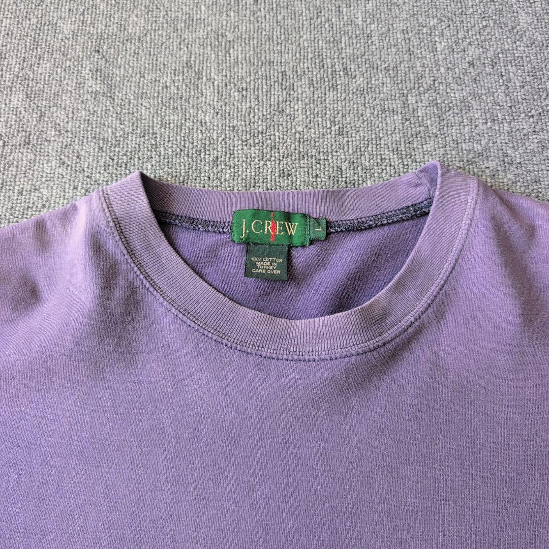 鬼フェード 90s J.CREW Tシャツ 茄子紺 無地 巨人タグ L オールド