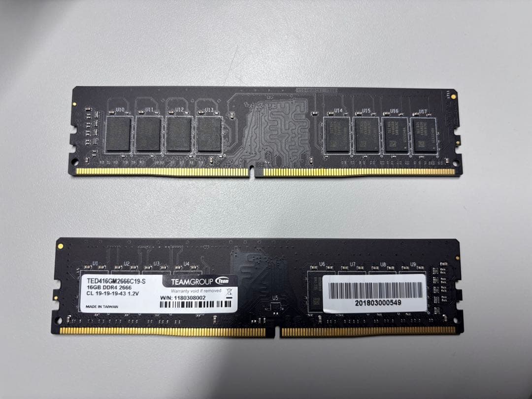 16GB DDR4 2666 （×2枚‼️) デスクトップ用TEAMGROUP