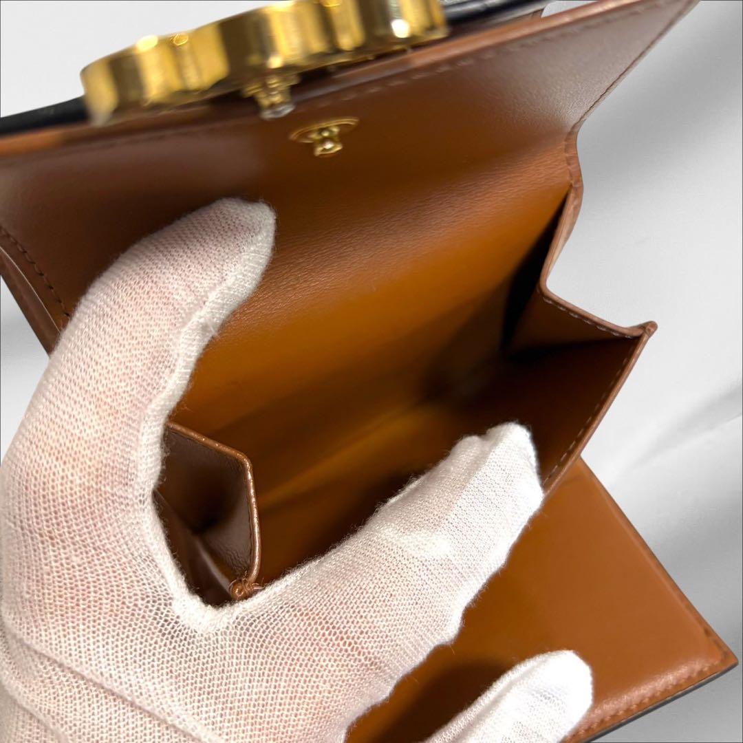 極美品✨ CELINE セリーヌ トリオンフ ブラウン レザー 三つ折り 財布