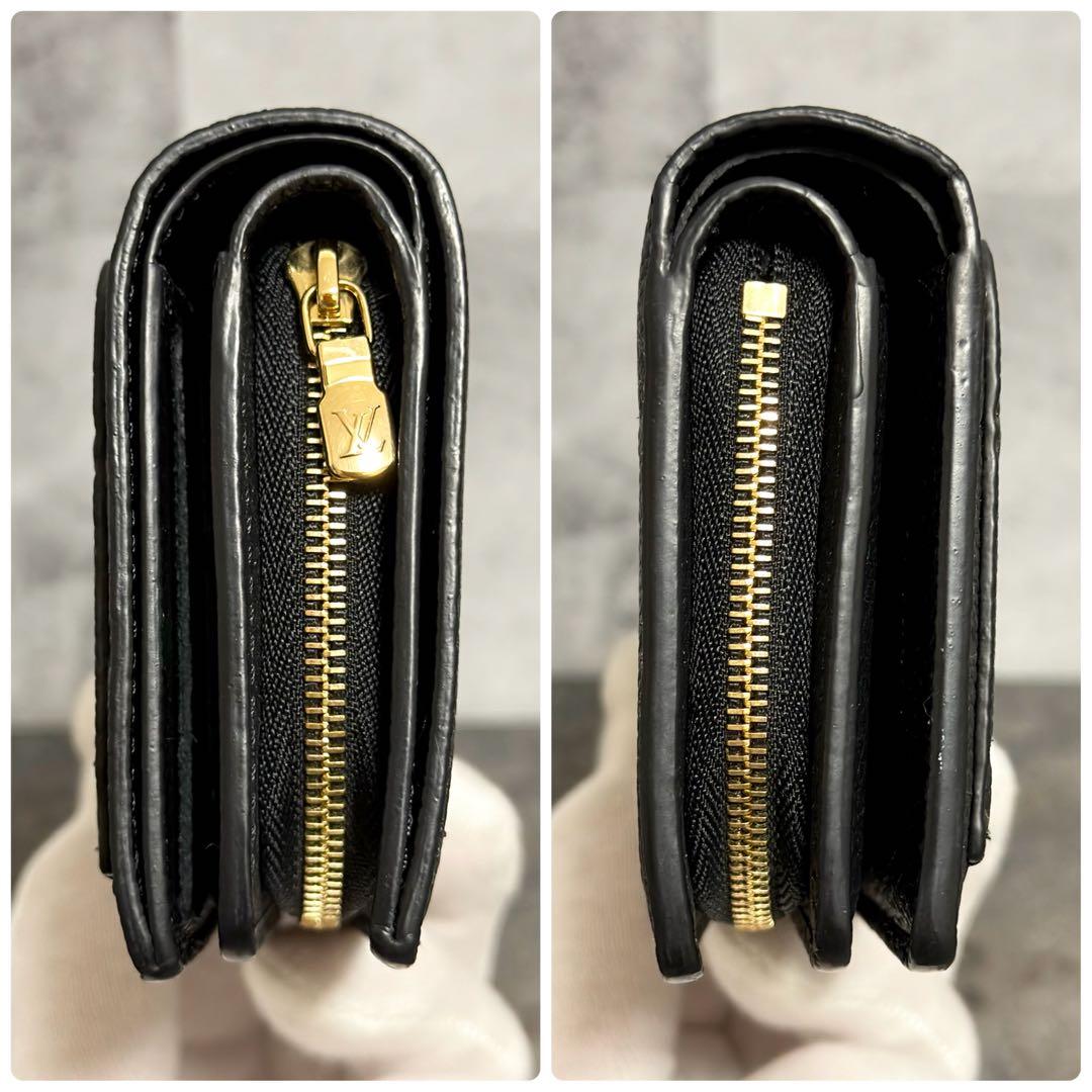 超極美品 現行ロゴ⭐️ルイヴィトン アンプラント ポルトフォイユ クレア 黒 財布