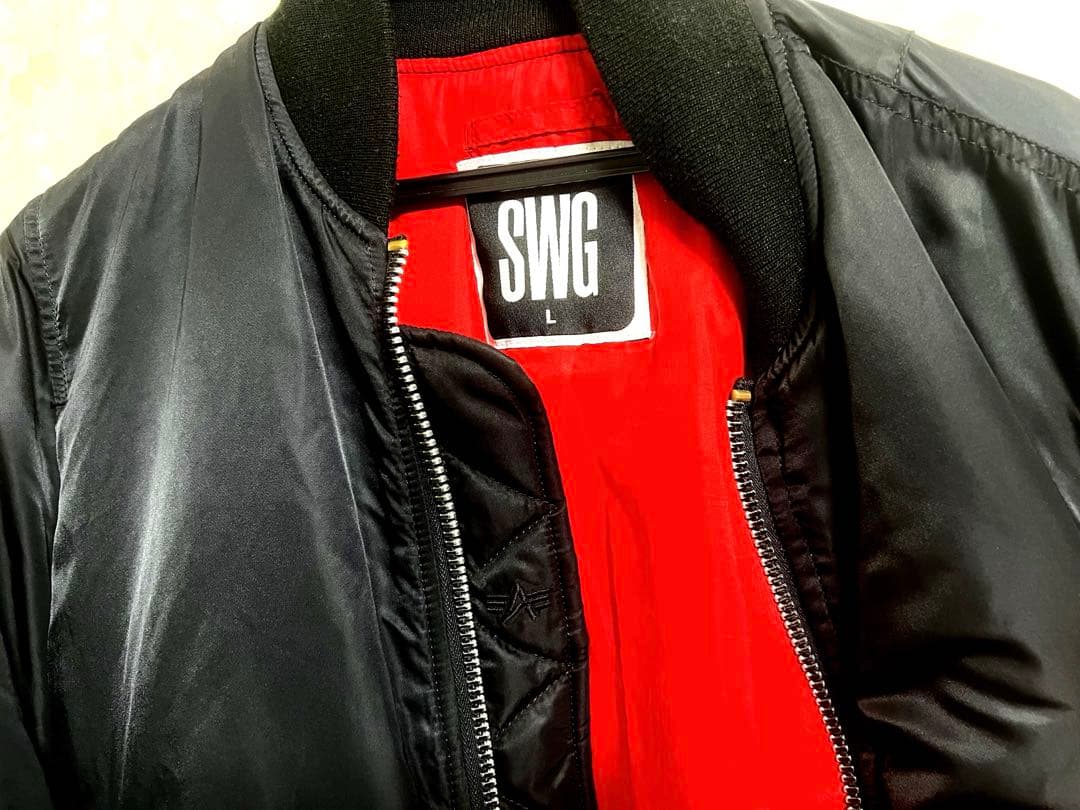 限定 SWAGGER×ALPHAスワッガーアルファフライトジャケットMA-1美品