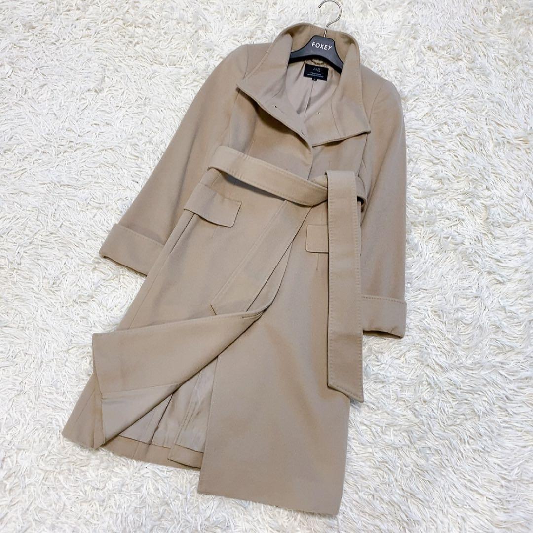 【美品】23区 ロングコート カシミヤ ウール ベルト Aライン コロンボ