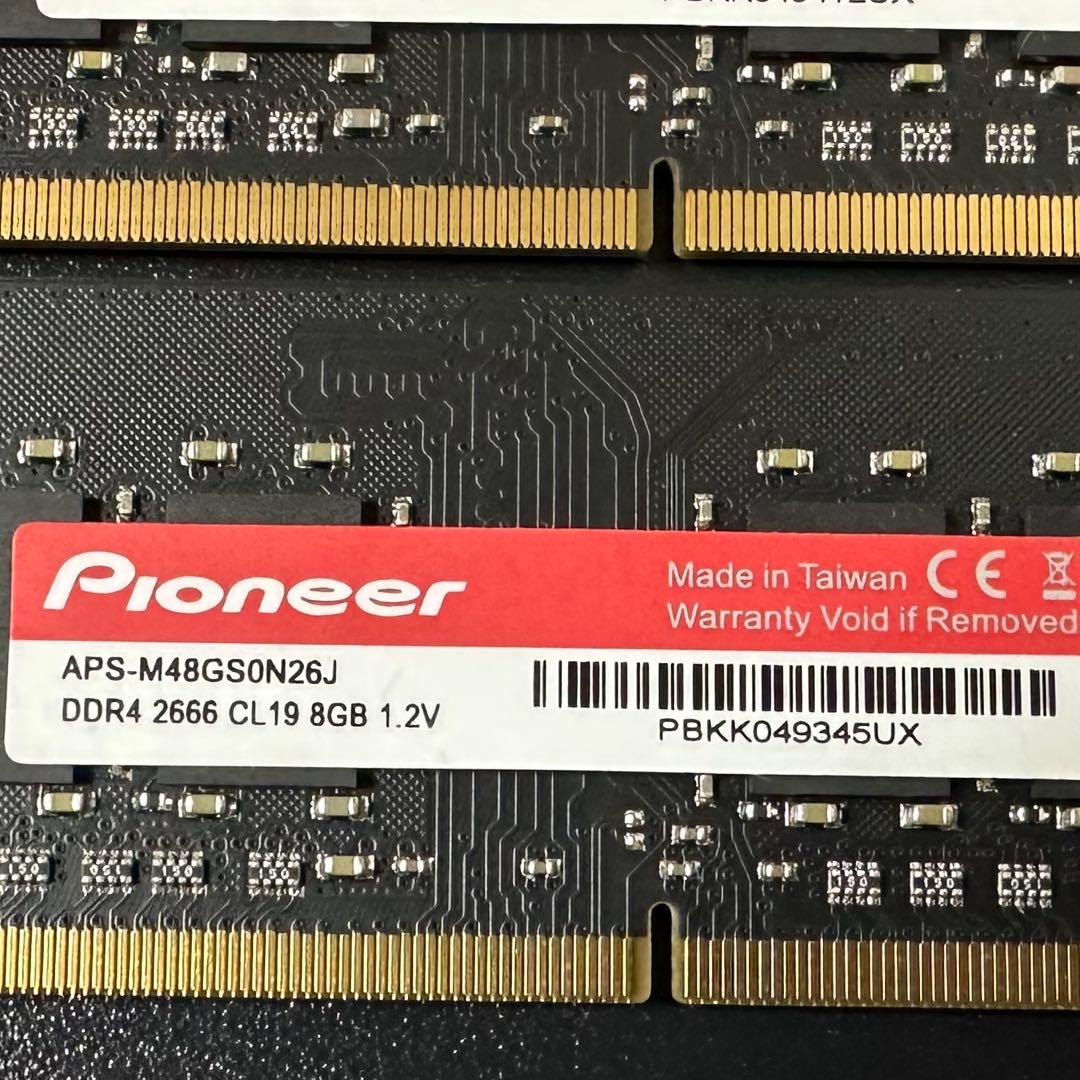【動作保証】DDR4 2666 16GB(8G×2) Pioneer 188-2