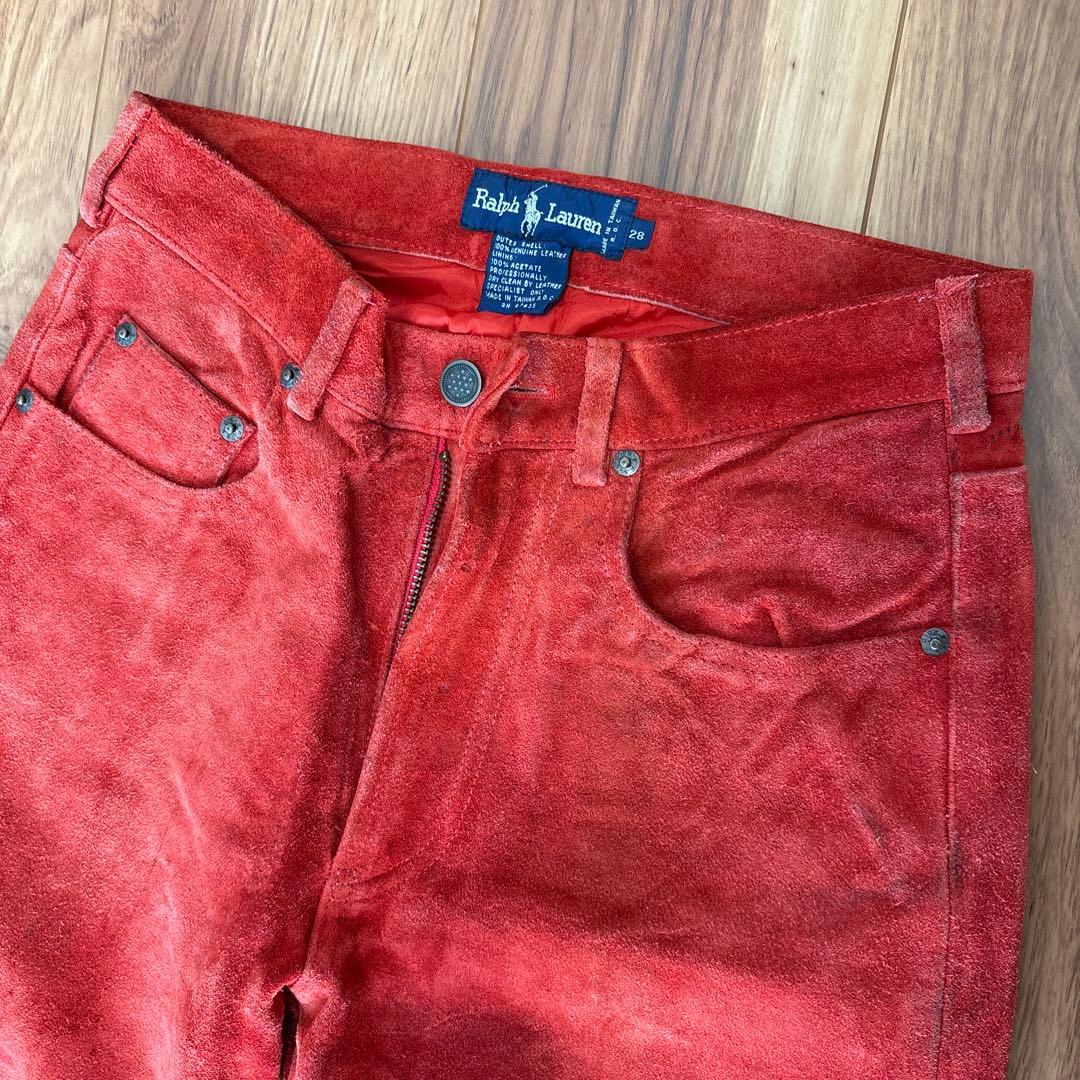Polo Ralph Lauren 90'S スエードパンツ 赤　ヴィンテージ