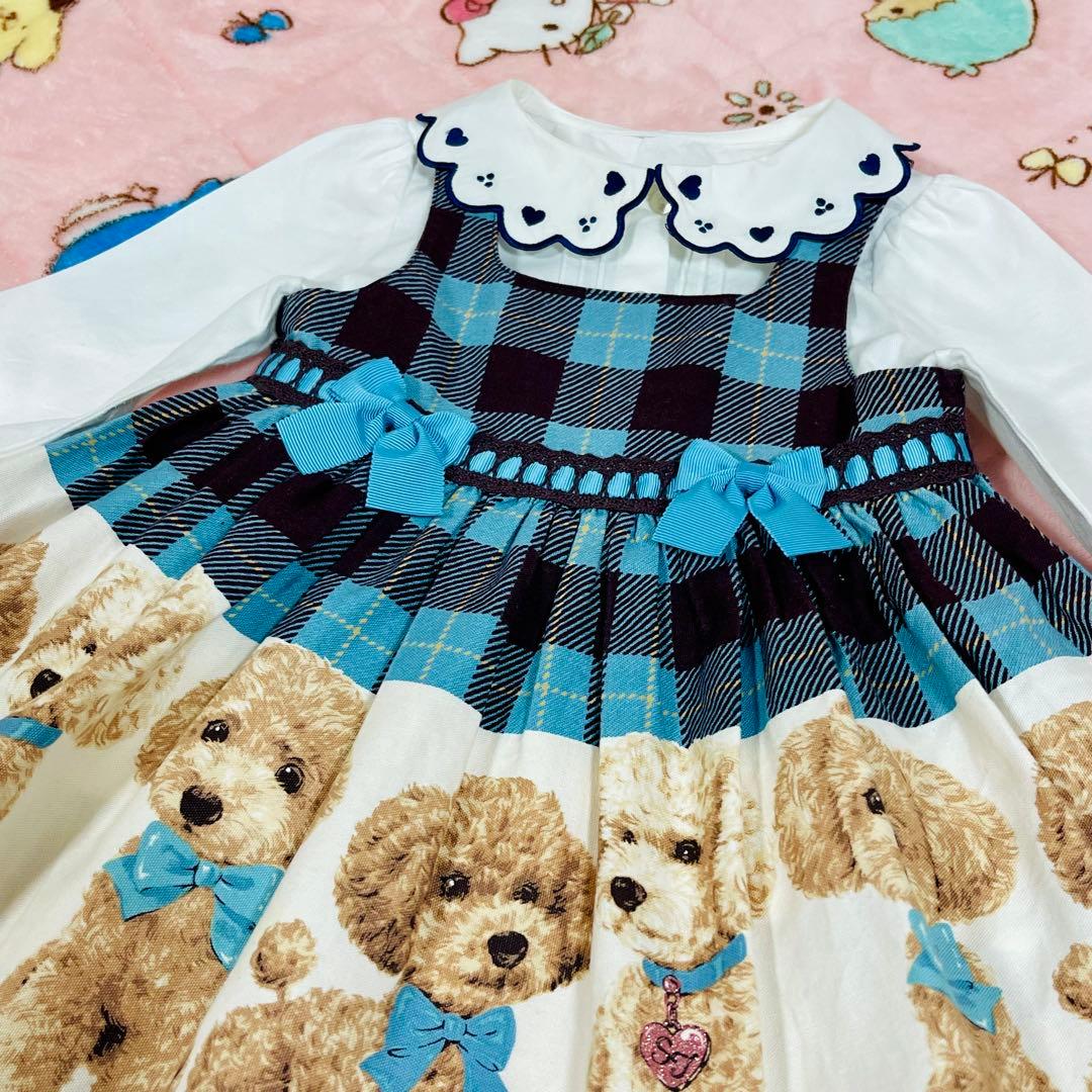 ShirleyTemple プードルｐｔジャンパースカート ブルー 90