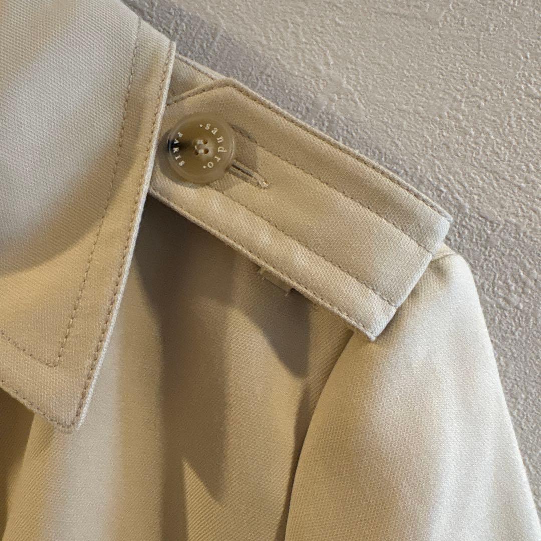 sandro ベージュプリーツトレンチコート