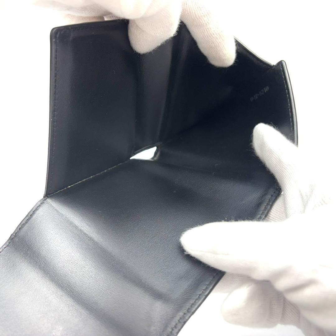 【極上美品】CELINE⭐セリーヌ【トリオンフ⭐箱付】折り財布 ゴールド金具⭐黒