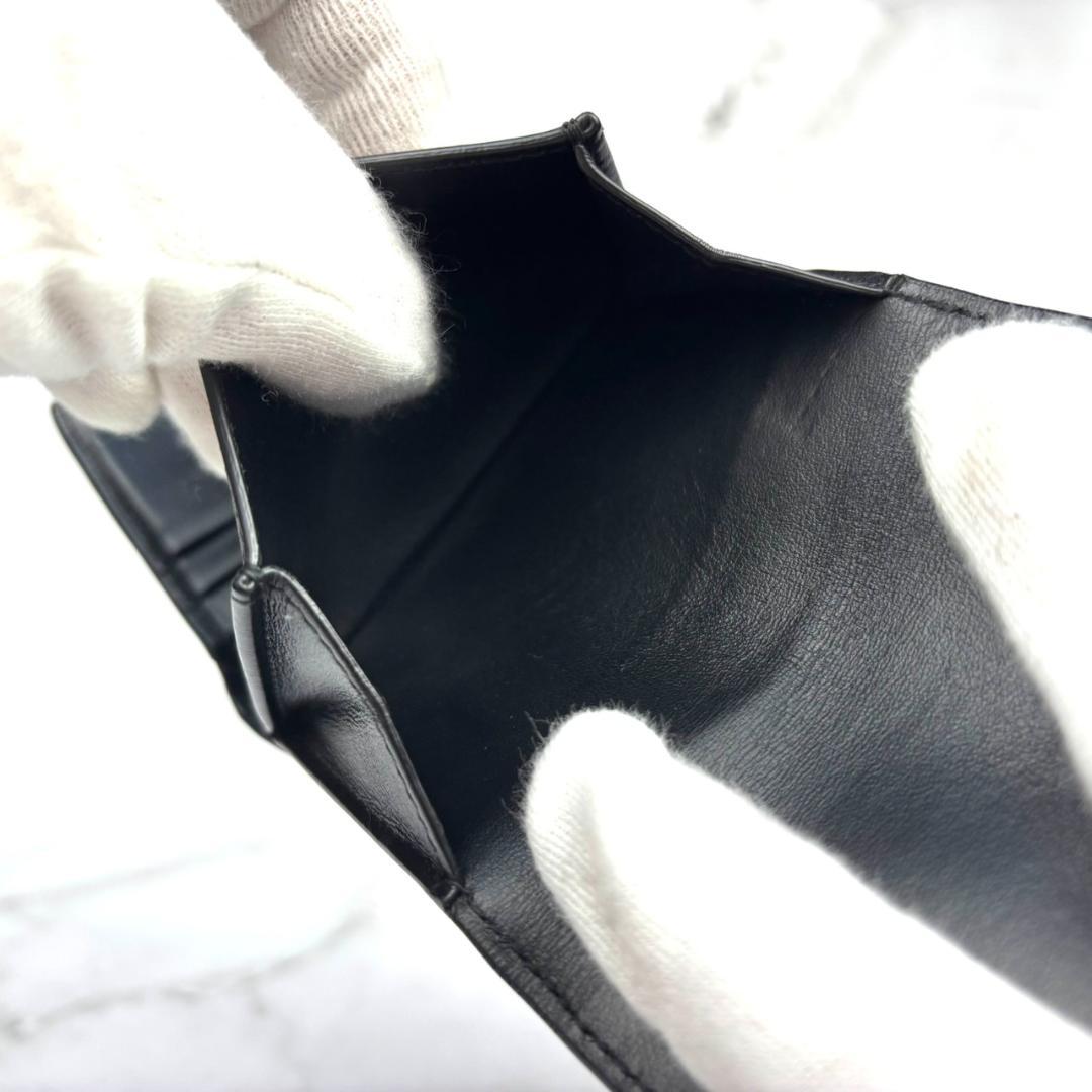 【極上美品】CELINE⭐セリーヌ【トリオンフ⭐箱付】折り財布 ゴールド金具⭐黒