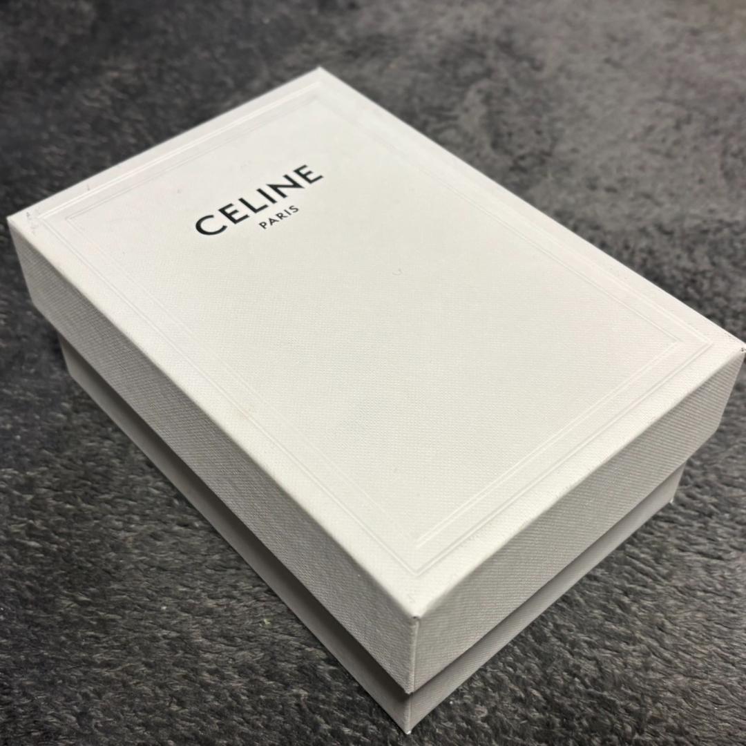 【極上美品】CELINE⭐セリーヌ【トリオンフ⭐箱付】折り財布 ゴールド金具⭐黒