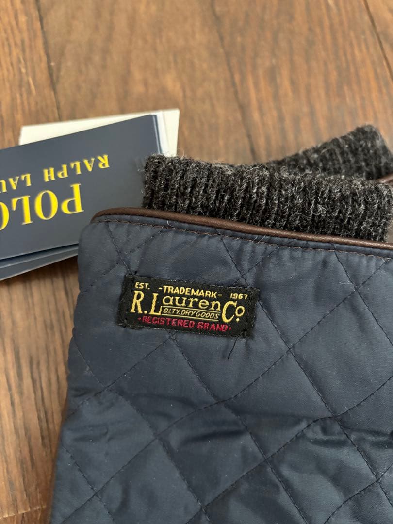 Polo Ralph Lauren ネイビー ブラウン 手袋 Mサイズ