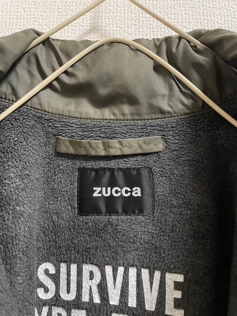 ZUCCa ズッカ ミリタリージャケット 裏フリース仕様　カーキ　アウター　S