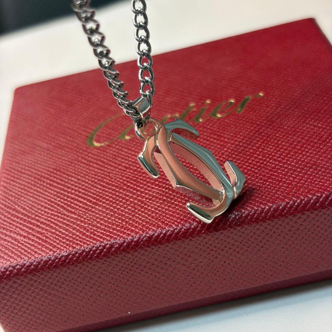 【美品】Cartier カルティエ ダブルシー チャーム&ネックレス 刻印あり