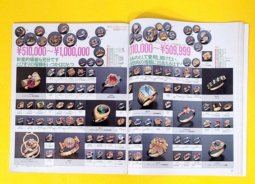 1993年女性誌ビジオモノ宝石ジュエリーダイヤ金指輪リング飯島愛パール河合その子