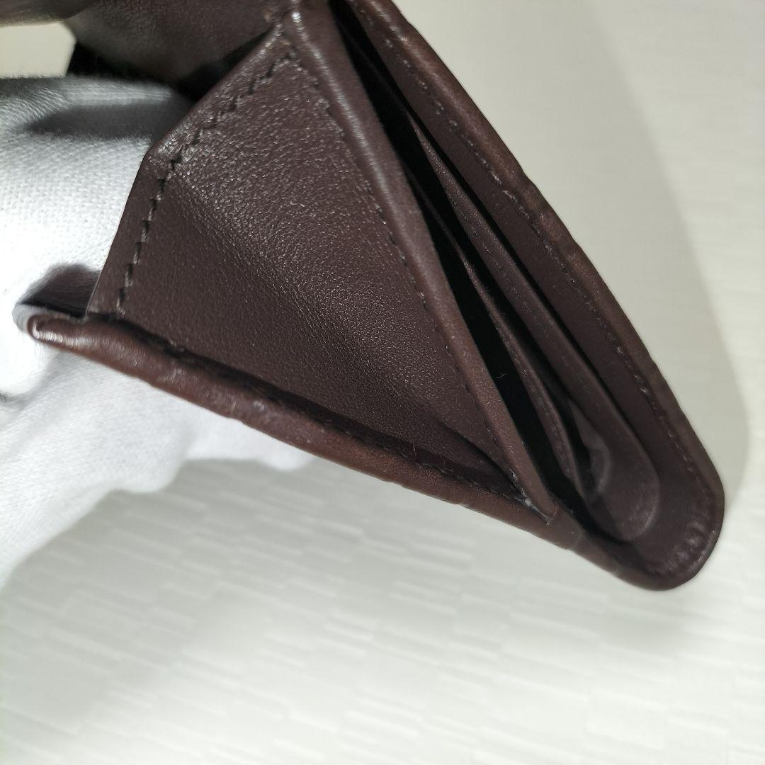 GUCCI ダークブラウン グッチシマレザー　二つ折り財布
