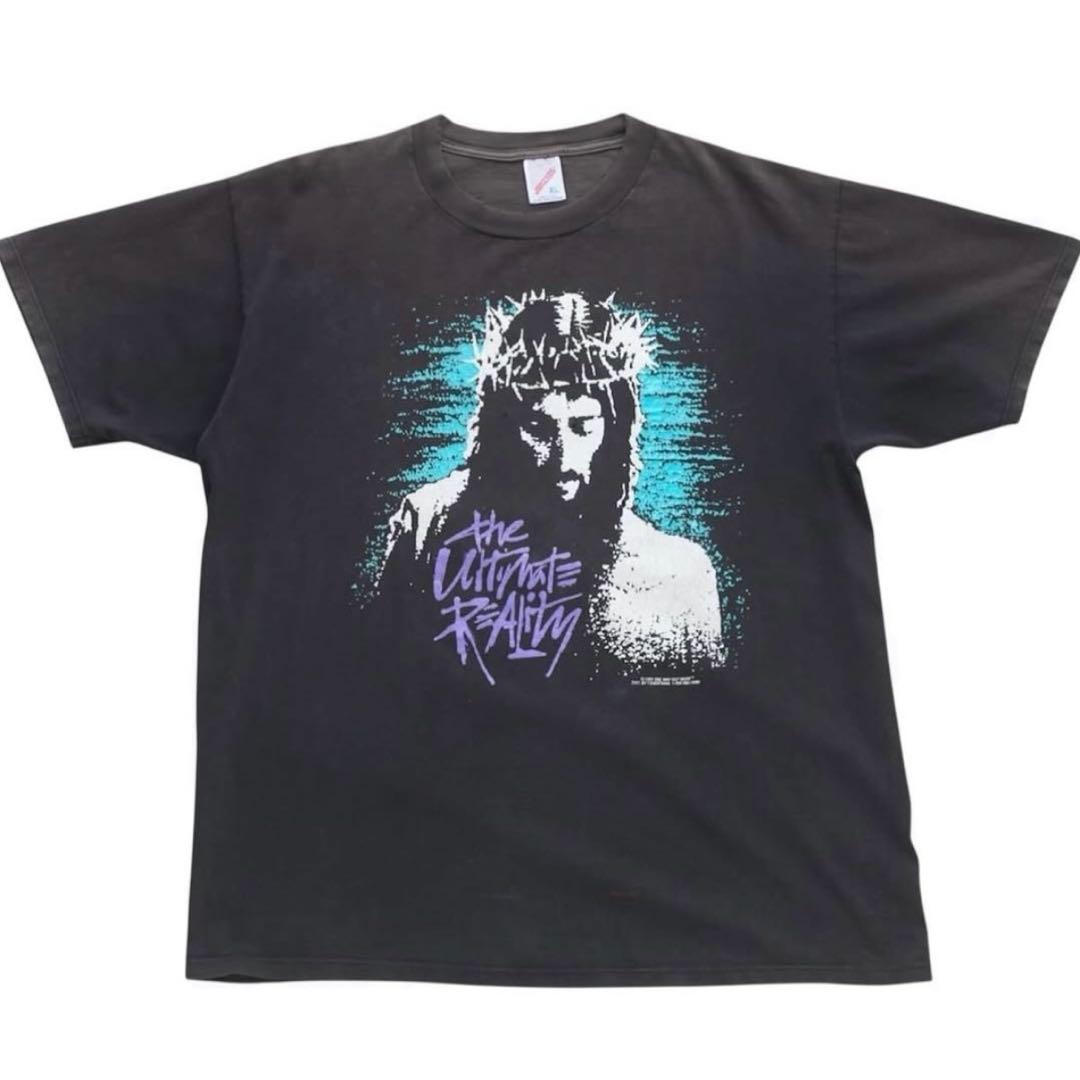 T*9様 90sジーザスキリストヴィンテージTシャツXL USA製アート映画ムー