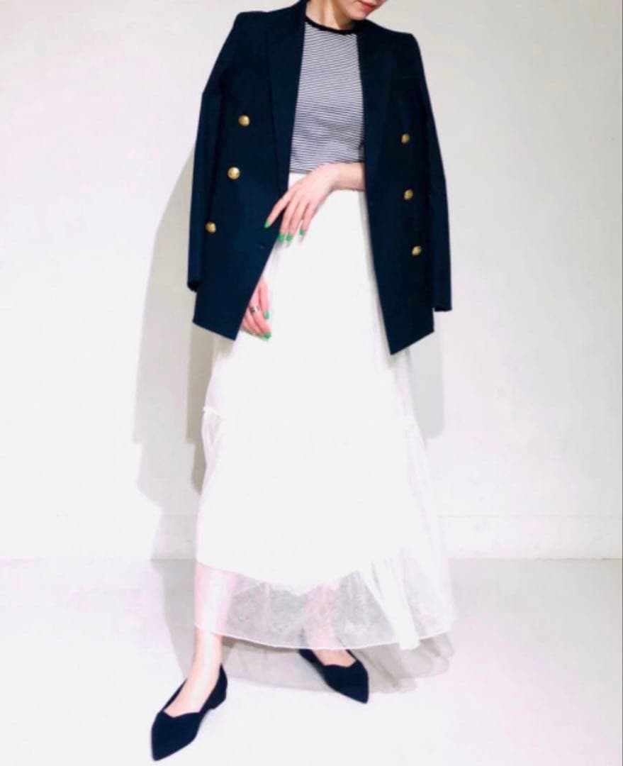 ✨洗える✨PLST プラステ　ダブルブレストブレザー　金ボタン　紺ブレ