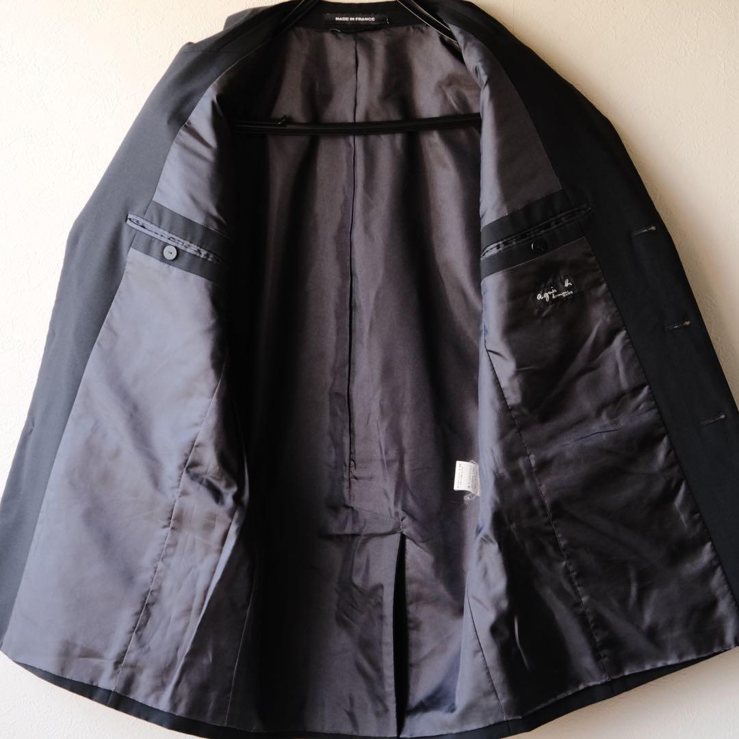 フランス製agnes b.HOMMEアニエスベーフレンチブラックスーツ50/42