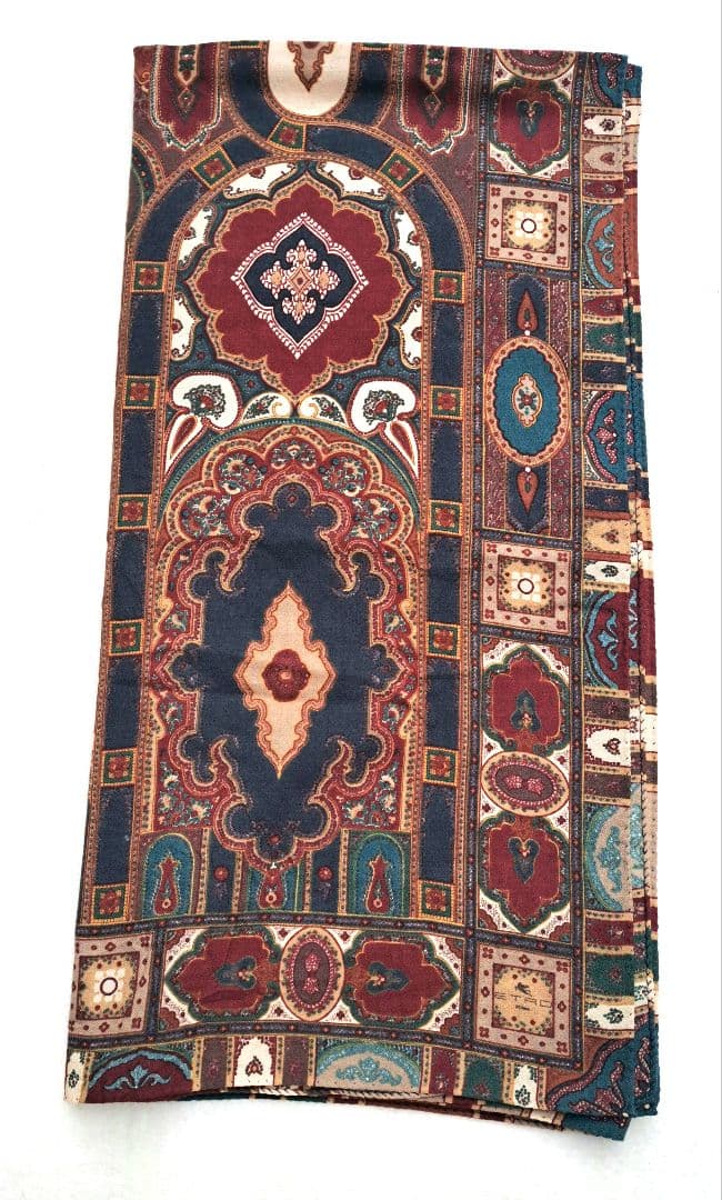 ETRO エトロ　カシミヤシルク大判ストールエスニックデザイン