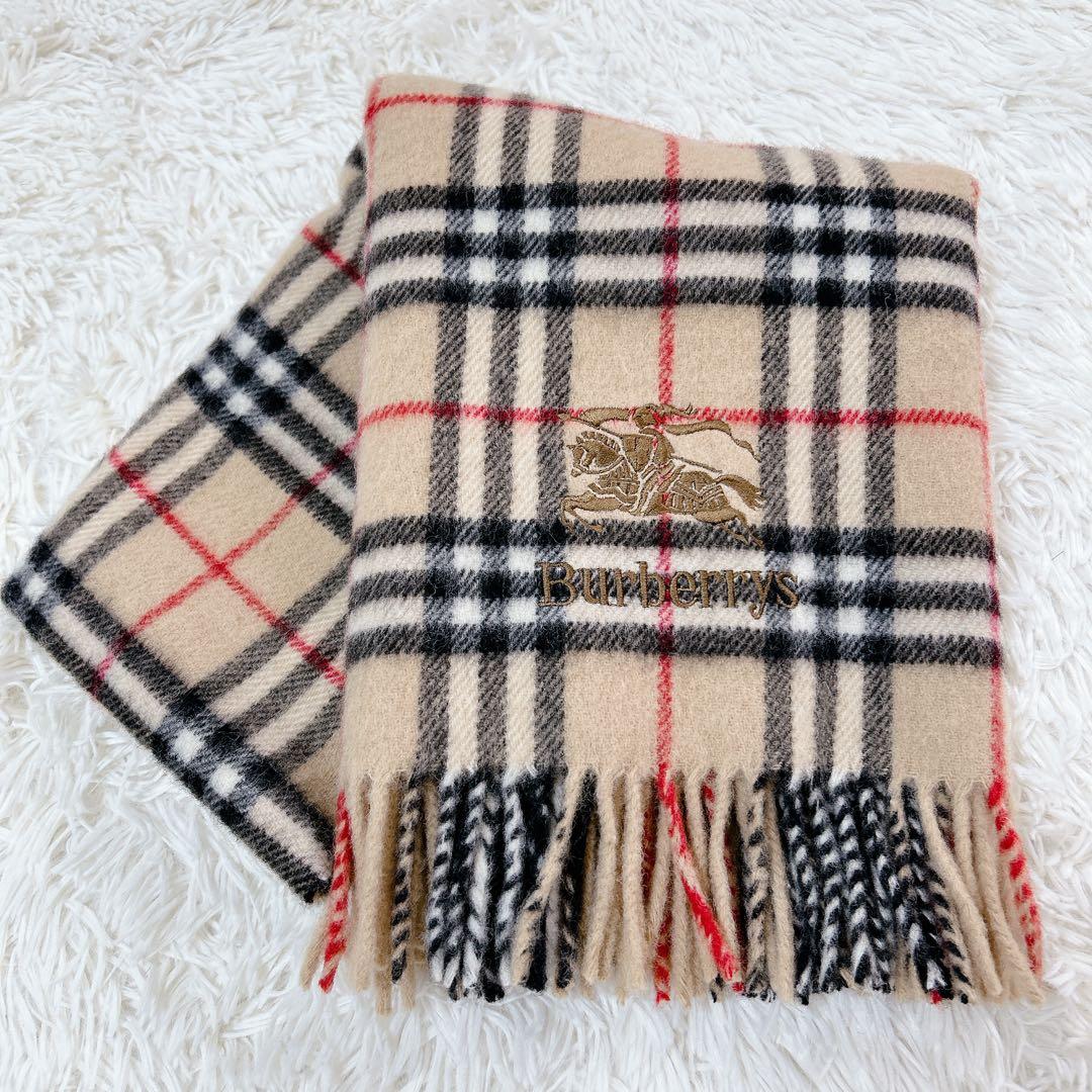 希少✨ Burberry’s バーバリーズ ひざ掛け ナイトロゴ 刺繍 レア