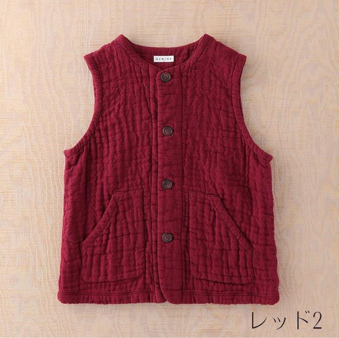 【新品】ウチノ プレミアム ワッフルガーゼ ノーカラー ベスト 定価¥12100