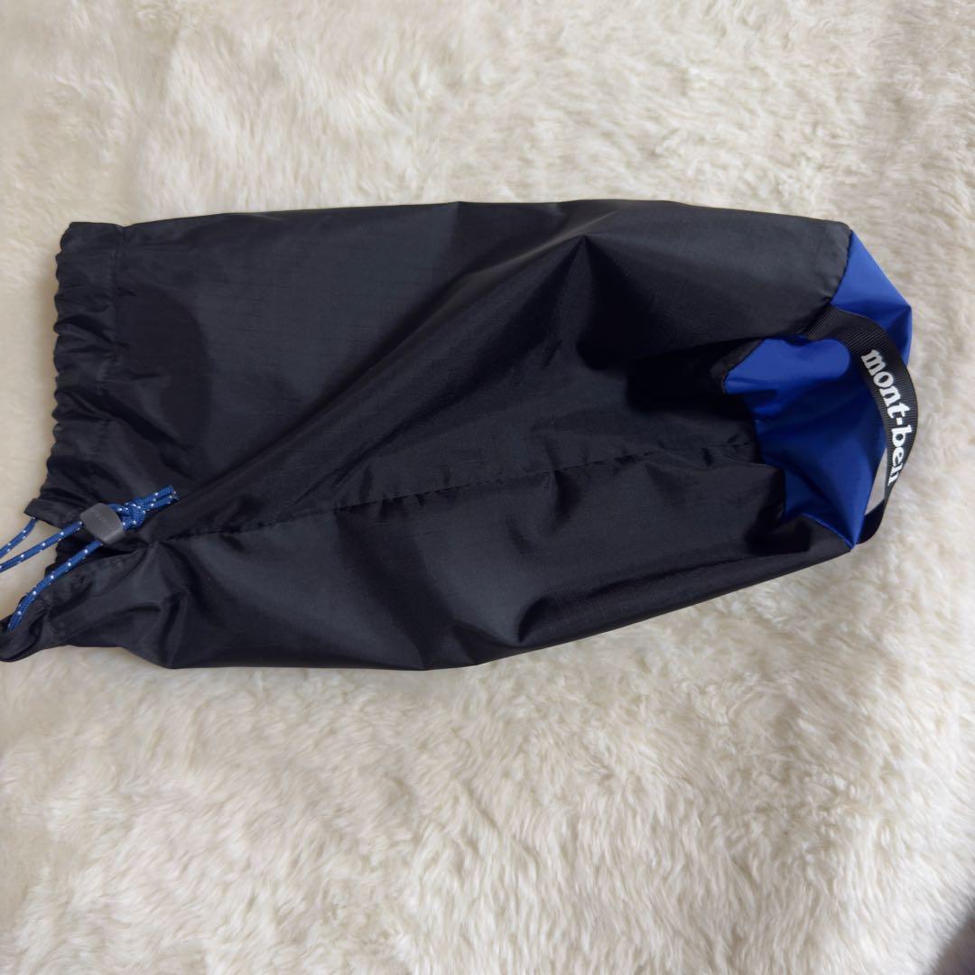 極美品モンベル現行モデル　パックラップレインコートKid's130青ドライテック