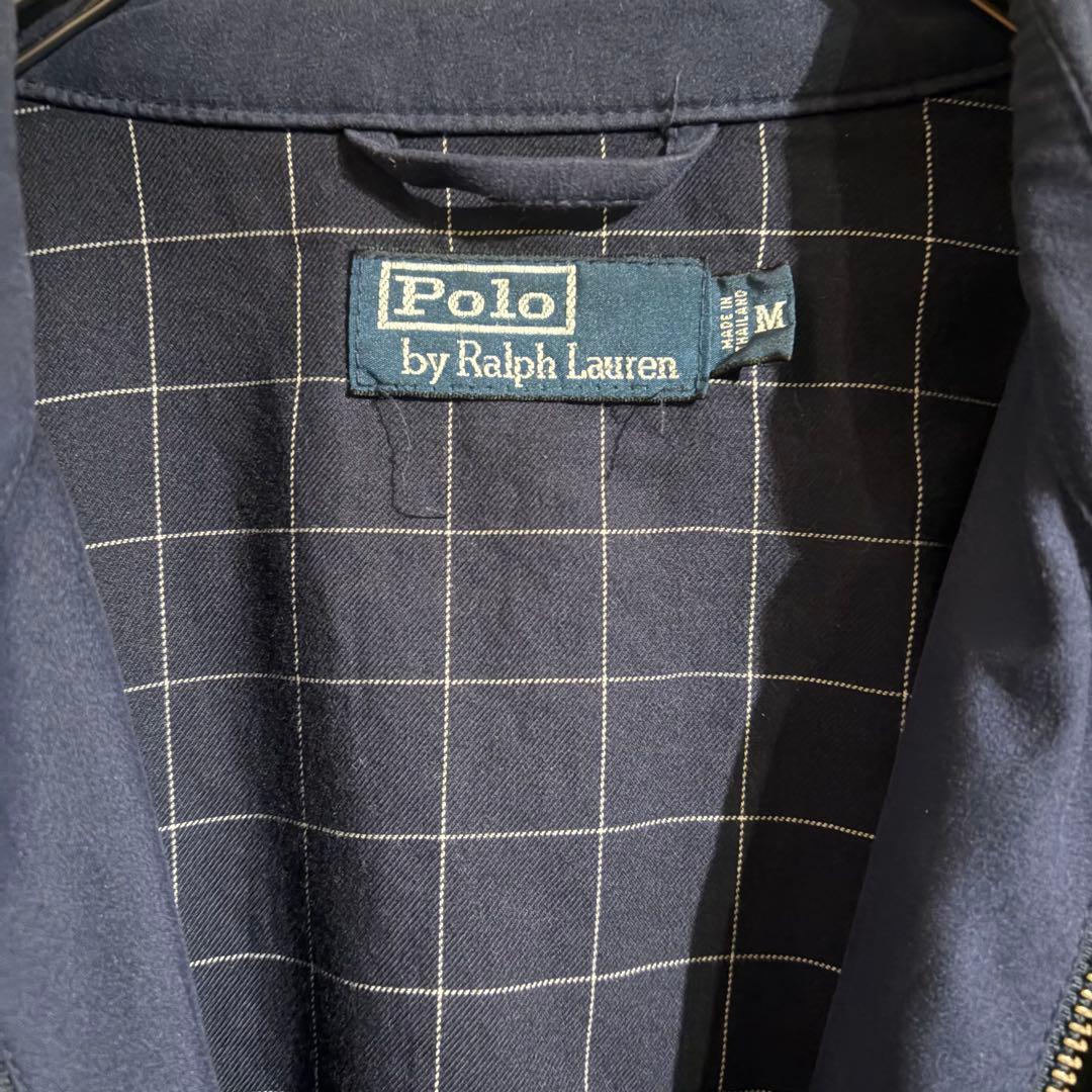 【希少】ポロラルフローレン スイングトップ 裏地チェック ネイビー 刺繍 M