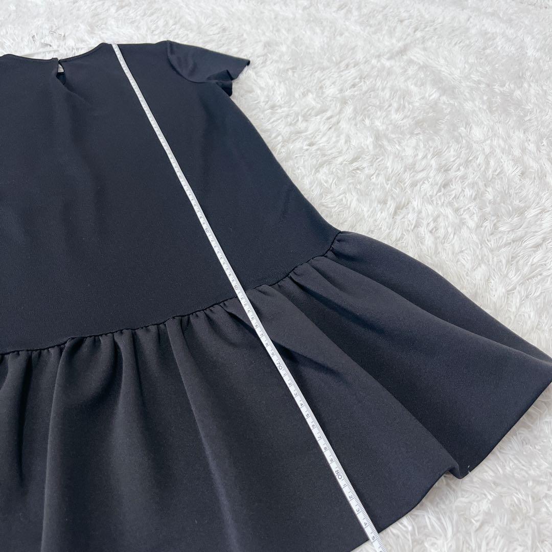 美品✨YOKOCHANヨーコチャン 裾フリルワンピースドレス ブラック 36 S