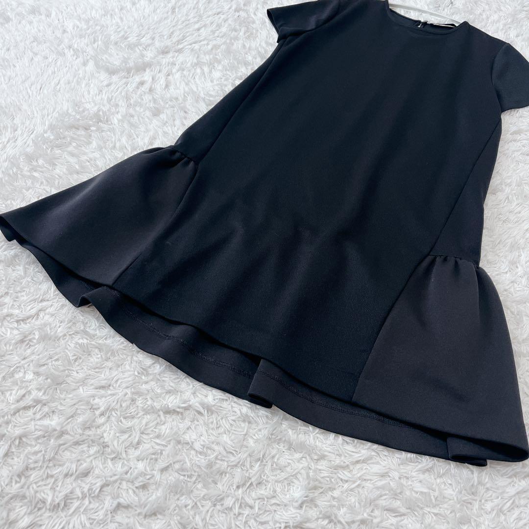 美品✨YOKOCHANヨーコチャン 裾フリルワンピースドレス ブラック 36 S